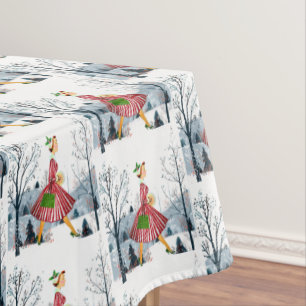 1950 Christmas Vintage Lady Tablecloth