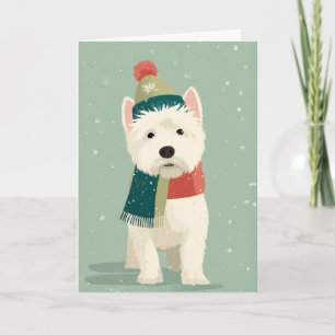 1950 Christmas Westie Card