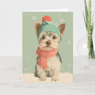 1950 Christmas Yorkie Card