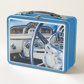 1950 Classic Car Dashboard Metal Lunch Box