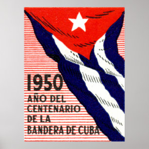 1950 Cuban Flag Poster