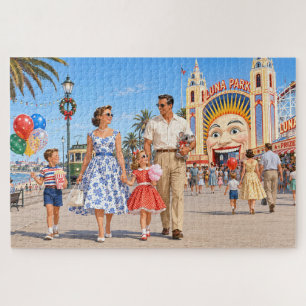 1950 Family Christmas Outing St. Kilda Melbourne Jigsaw Puzzle