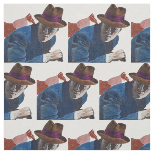 1950 gritty detective action novelty print fabric (Swatch)
