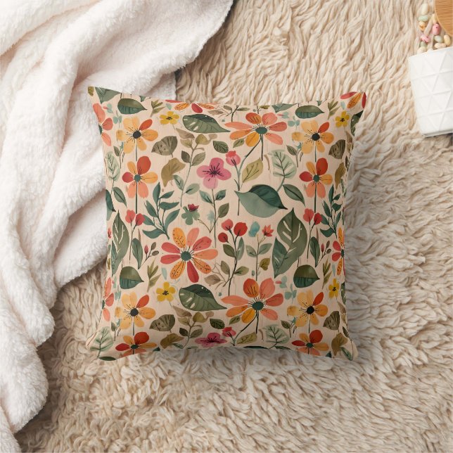 1950 Happy Flower Days Cushion (Blanket)