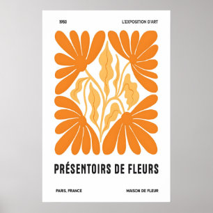 1950 Maison De Fleur Art Exhibit Poster Orange