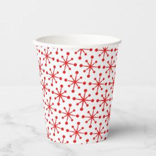 1950 Retro Star Pattern Paper Plates Cups