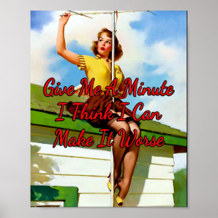 1950’s Fixing Antenna by Gil Elvgren Poster