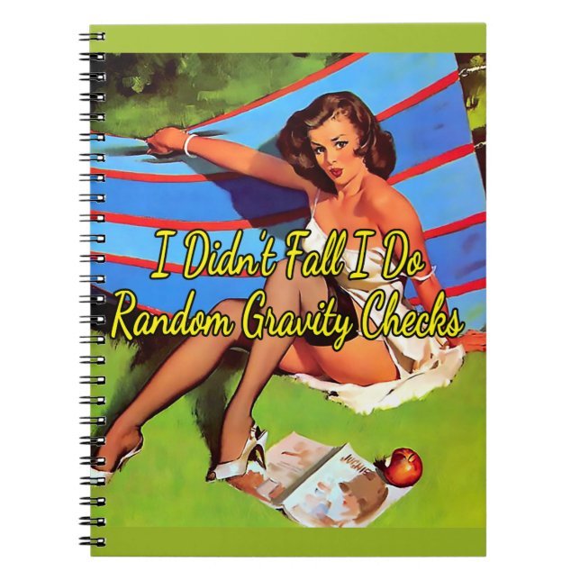 1950’s Pinup Fall Out of Hammock by Gil Elvgren  Notebook (Front)