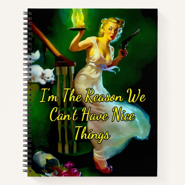 1950’s Pinup Looking for Trouble by Gil Elvgren  Notebook (Front)
