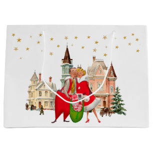 1950 Vintage Couple  Large Gift Bag