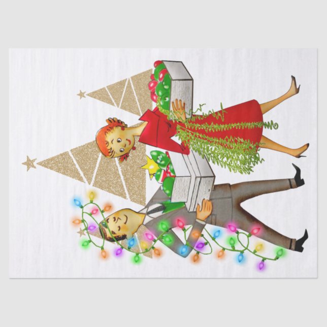 1950 Vintage Man and Woman Couple Tissue Paper (Front)