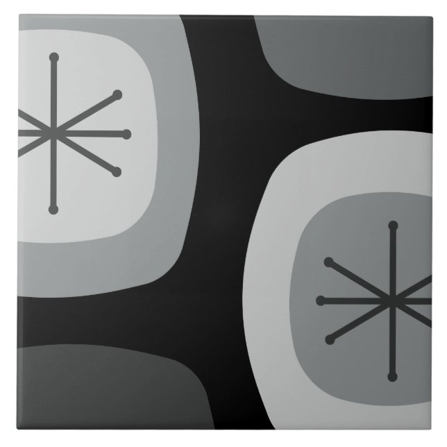 1950s Abstract Art Dark Grey Tile (Front)