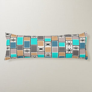 1950s Atomic Age Rectangles Starbursts Body Cushion
