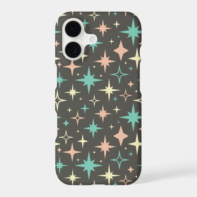 1950s Atomic Era Stars on Brown Mid Century (Back)