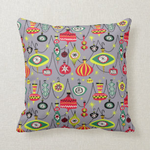 1950s Atomic Mid-Century Modern Christmas Cushion