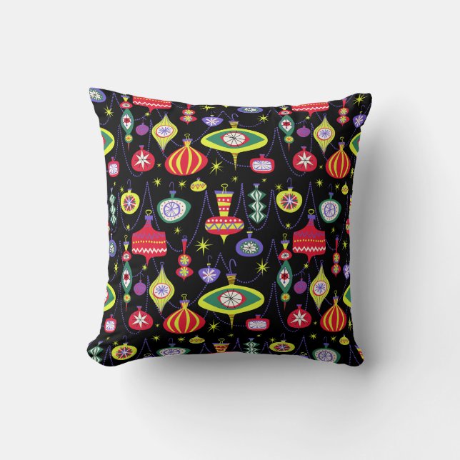 1950s Atomic Mid-Century Modern Christmas Cushion (Front)