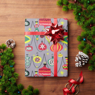1950s Atomic Mid-Century Modern Christmas Wrapping Paper