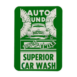 1950s Auto Laundry Car Wash ad Magnet