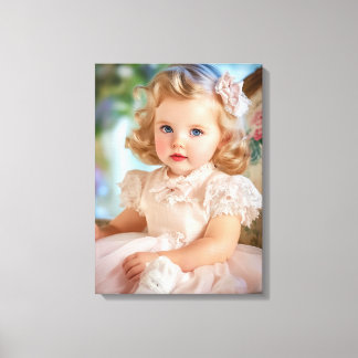1950s Baby Girl Portrait Canvas Print