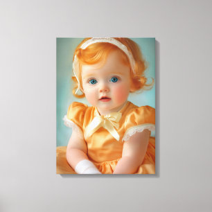 1950s Baby Girl Portrait Canvas Print