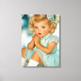 1950s Baby Girl Portrait Canvas Print