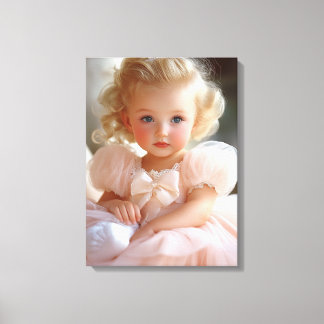 1950s Baby Girl Portrait Canvas Print