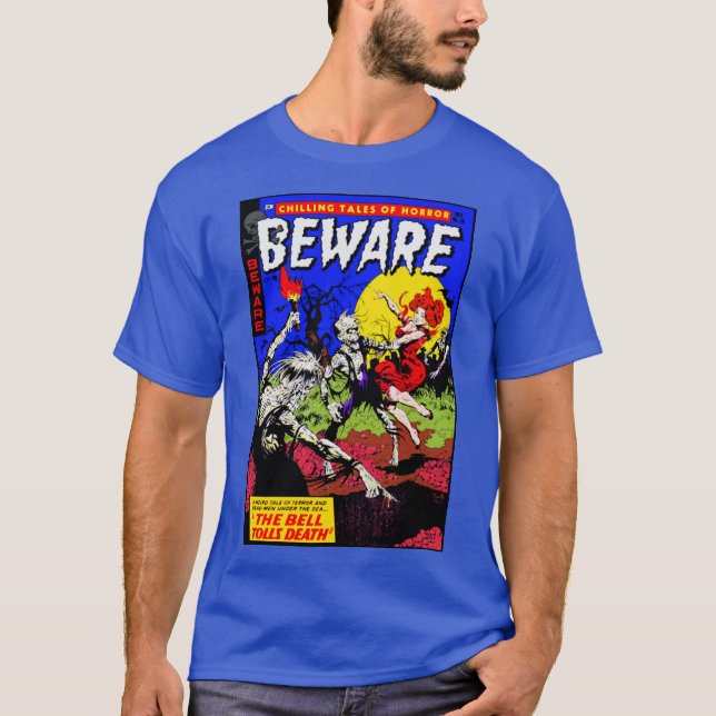 1950's BEWARE Horror Comic T-Shirt (Front)