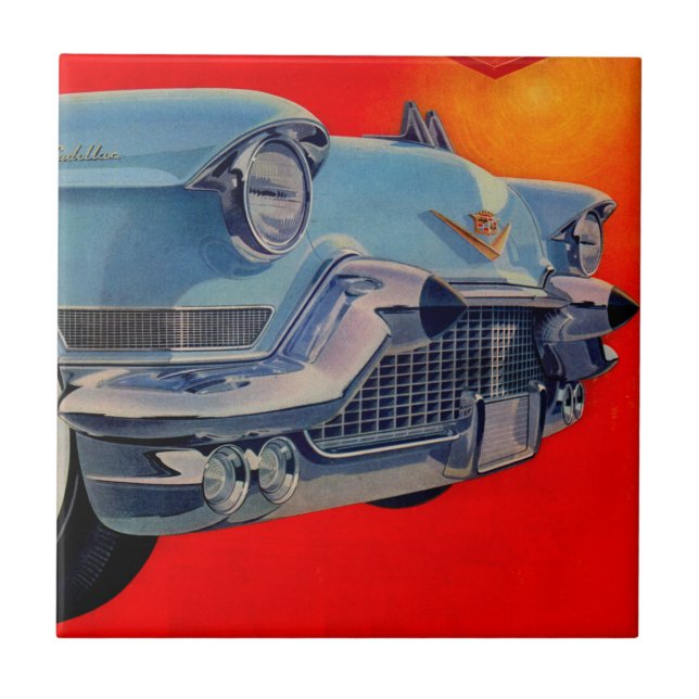 1950s blue Cadillac grille Tile (Front)