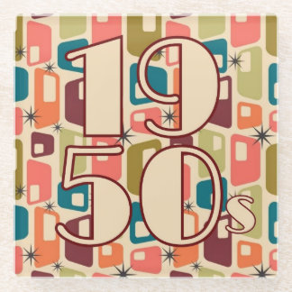 1950s Decade Design Glass Coaster