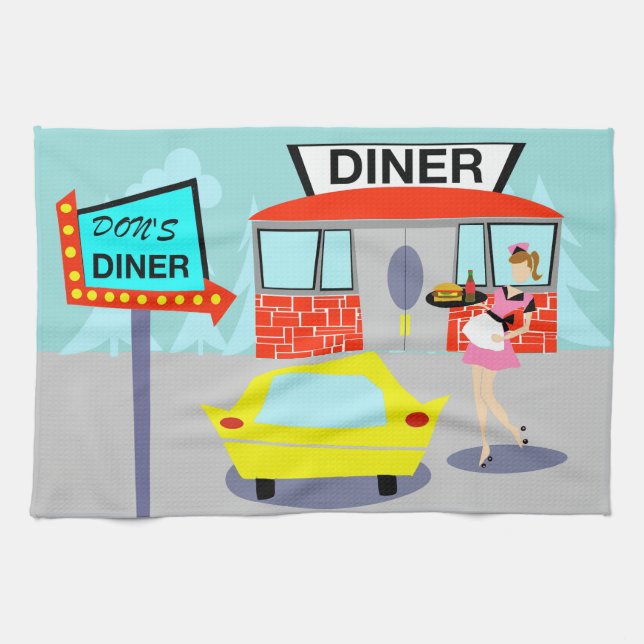 1950's Diner Kitchen Towel (Horizontal)