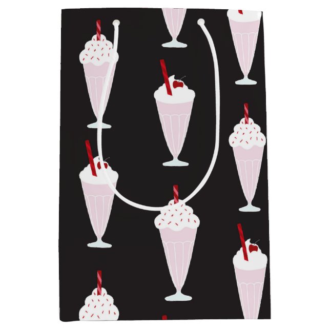 1950s Diner Milkshakes Pattern   Medium Gift Bag (Front)
