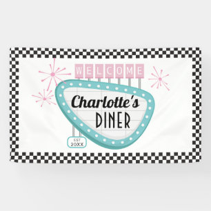 1950s Diner Retro Birthday Party Banner – Sock Hop