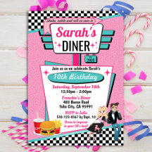 1950's Diner Retro Birthday Party Sock Hop Design