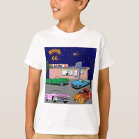 1950s Diner Route 66 and Vintage Cars