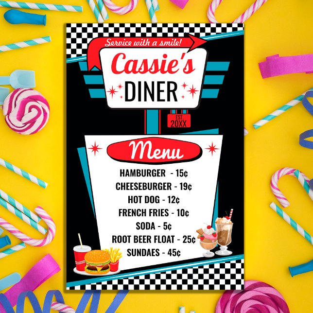 1950's Diner Vintage Menu Poster (Creator Uploaded)