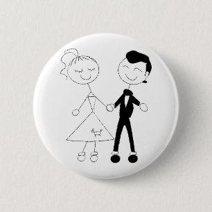1950s Dressed Up Couple 6 Cm Round Badge
