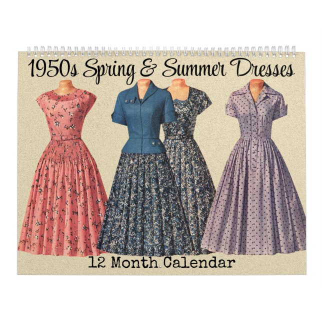 1950s Dresses Vintage Dress Designs Spring Summer Calendar (Cover)