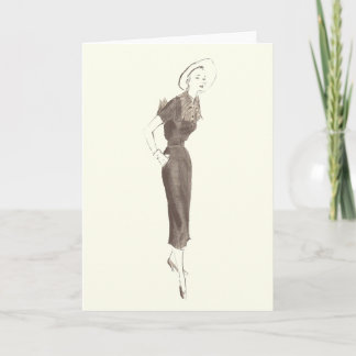 1950's Fashion - Greeting or Note Card