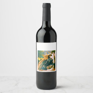 1950s fashion portrait print wine label