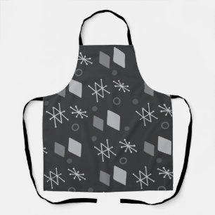 1950s Geometric Abstract Art Dark Grey Apron