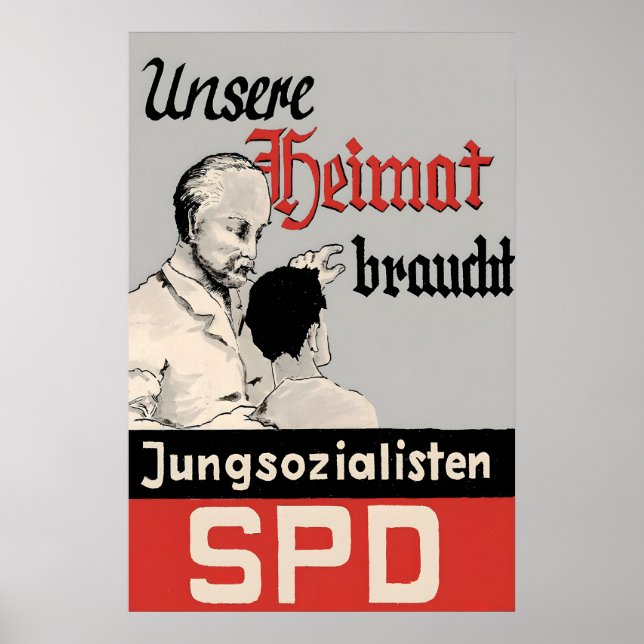 1950s German Labour Party Election Poster SPD (Front)