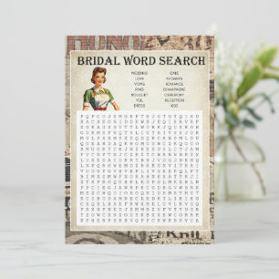 1950's Housewife Bridal Shower Game 5x7 Invitation