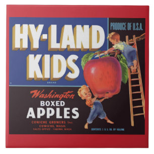 1950s Hyland Kids Washington Apples label  Tile