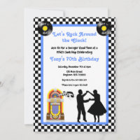 1950s Invitation, Sock Hop, Rock and Roll, 50s