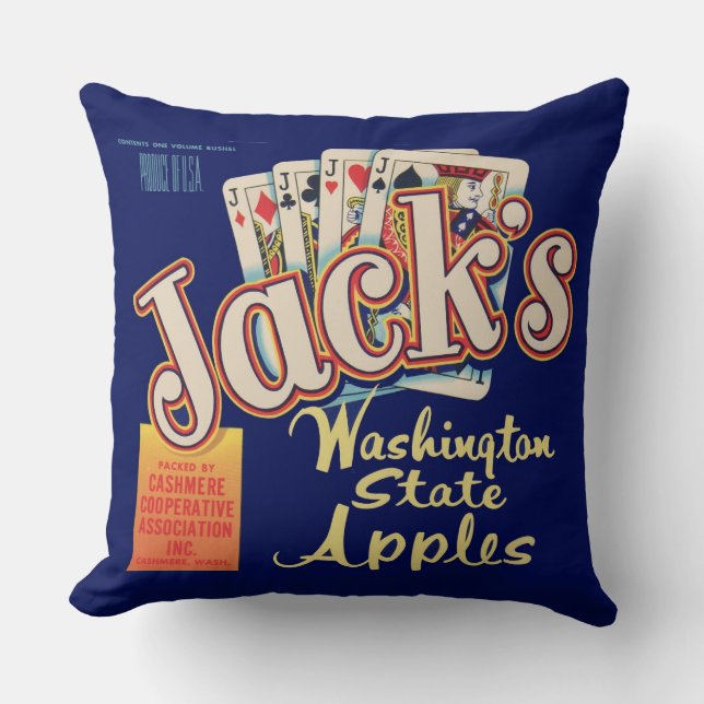 1950s Jack’s Washington State Apples crate label Cushion (Front)