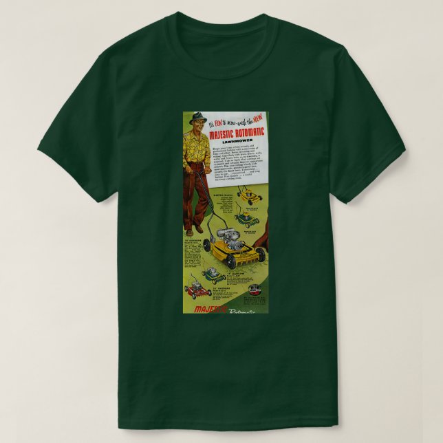 1950s Lawn Mower  T-Shirt (Design Front)