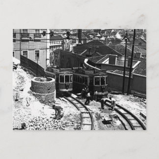 1950's Lisbon trams 723 and 728 Postcard
