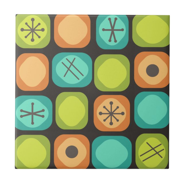 1950s Mod Art Soft Cubes Multicolored Tile (Front)
