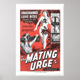 1950s Movie Poster The Mating Urge Adult Vintage