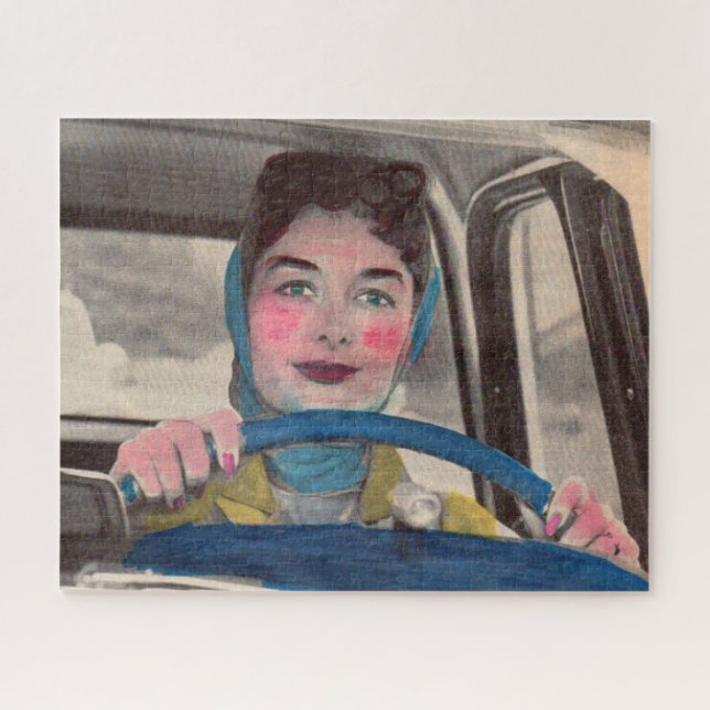 1950s Mum at the wheel Jigsaw Puzzle (Horizontal)